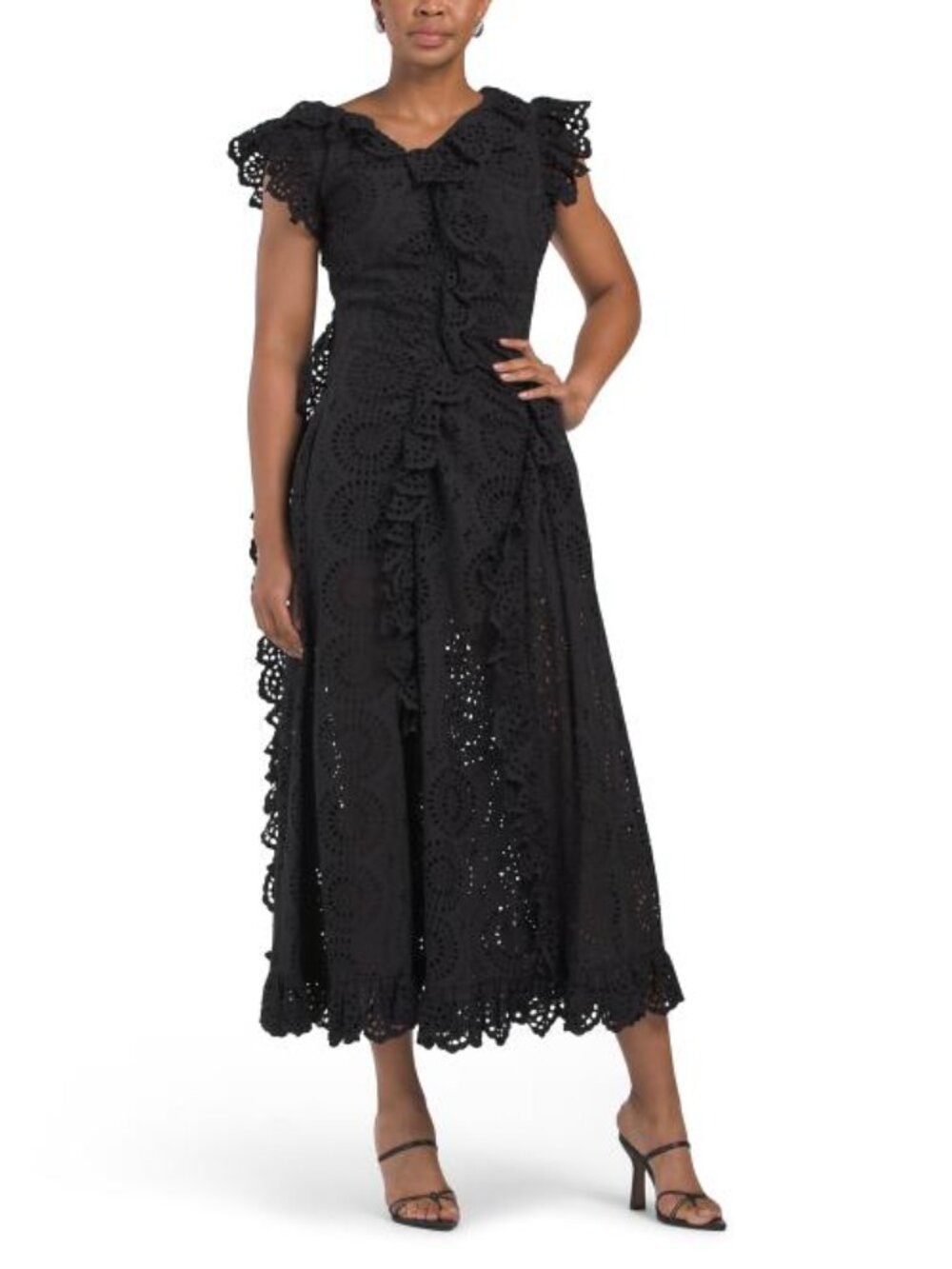 AKNVAS Charli Eyelet Ruffle Dress